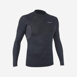 Uv-werende rashguard met lange mouwen voor heren 900 zwart