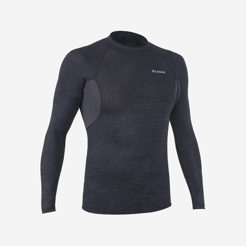 Pánské tričko s dlouhým rukávem s UV ochranou na surf Top 900 černé