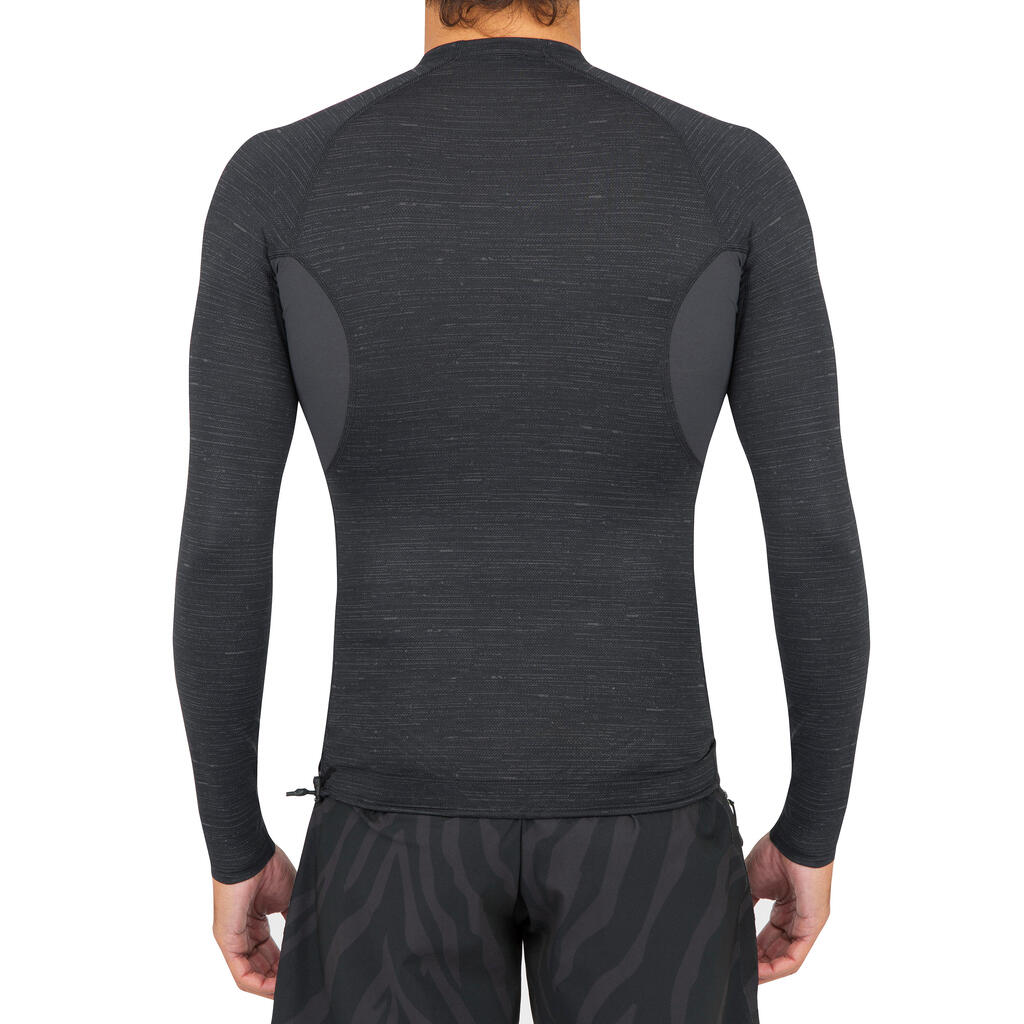 Vīriešu UV aizsardzības sērfošanas T krekls ar garām piedurknēm “900”, melns