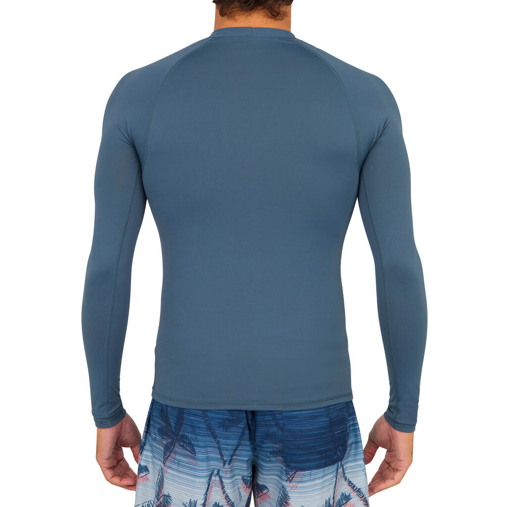 Vīriešu UV aizsardzības sērfošanas krekls ar garām piedurknēm “100”, pelēks
