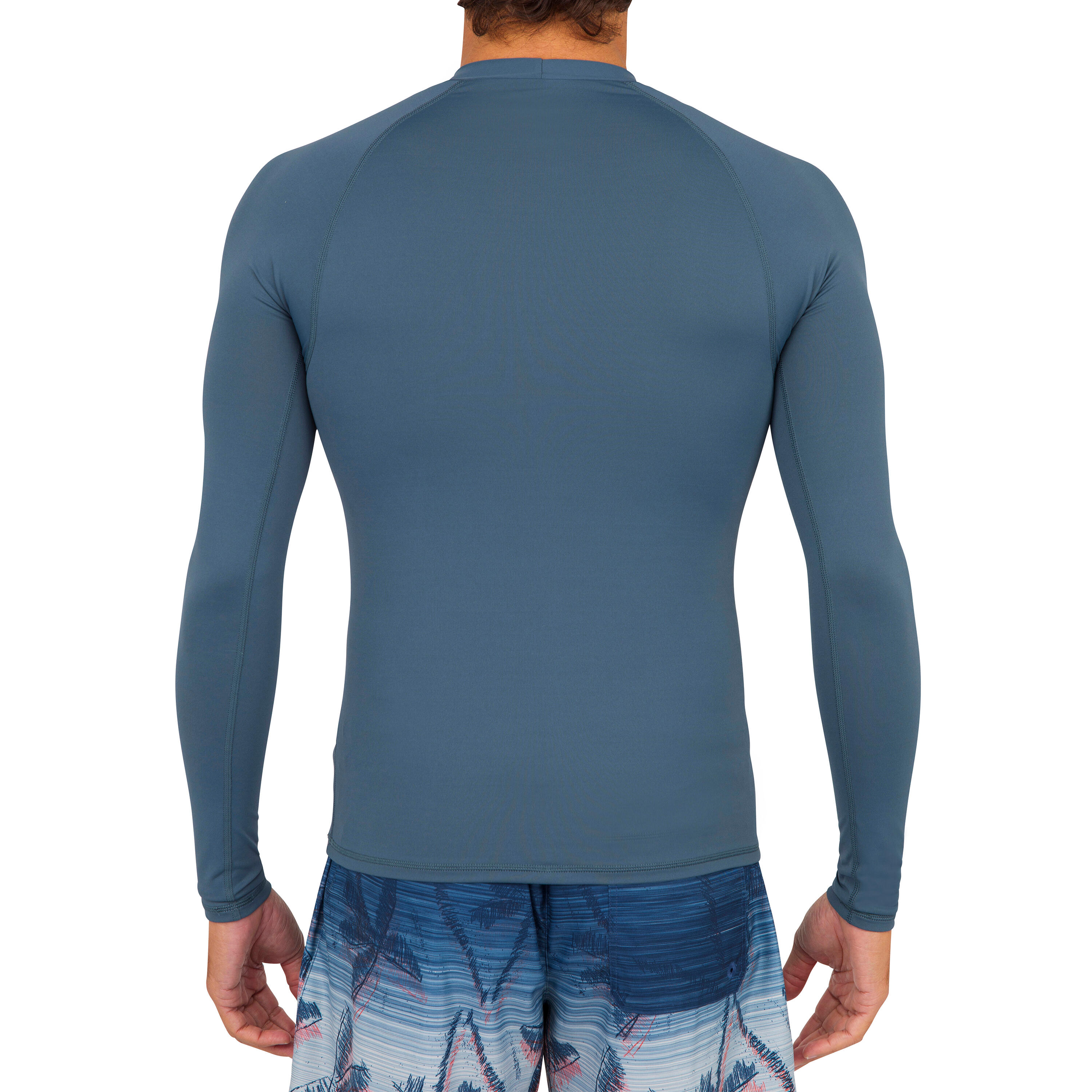 Men's surfing long-sleeved UV-protection top T-shirt 100 - grey 3/5