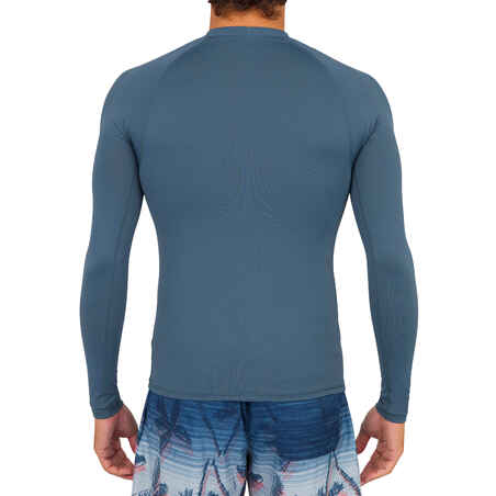 UV-Shirt UV-Top langarm Surfen 100 Herren grau