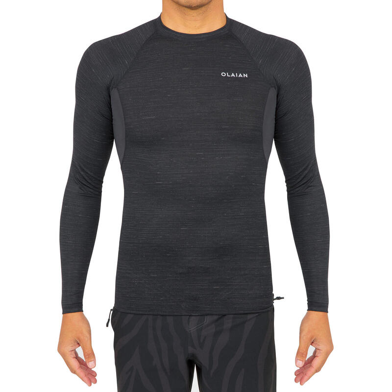 UV-Shirt UV-Top Surfen Herren langarm 900 schwarz