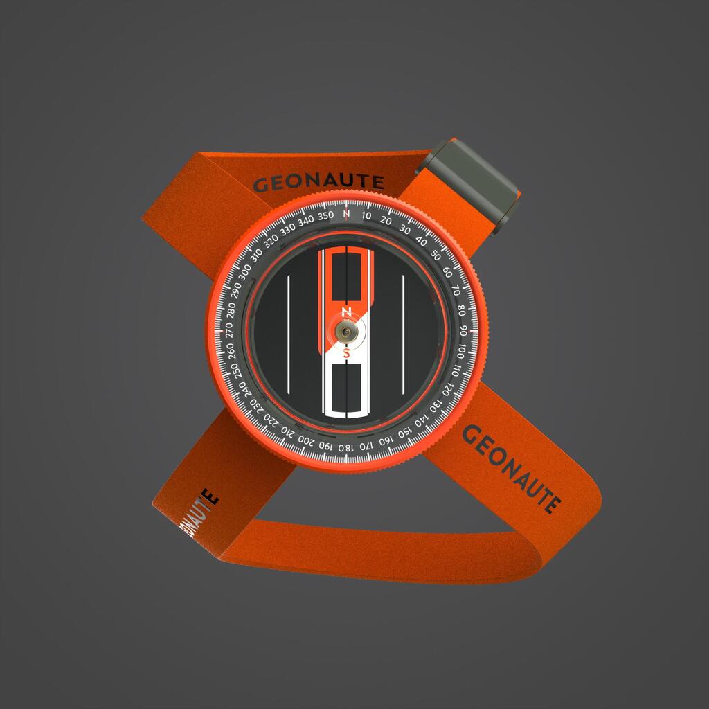 QUICK and STABLE WRIST compass for MULTISPORT adventure racing - orange black