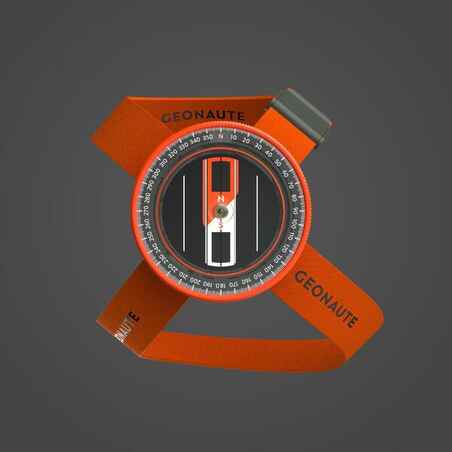 QUICK and STABLE WRIST compass for MULTISPORT adventure racing - orange black