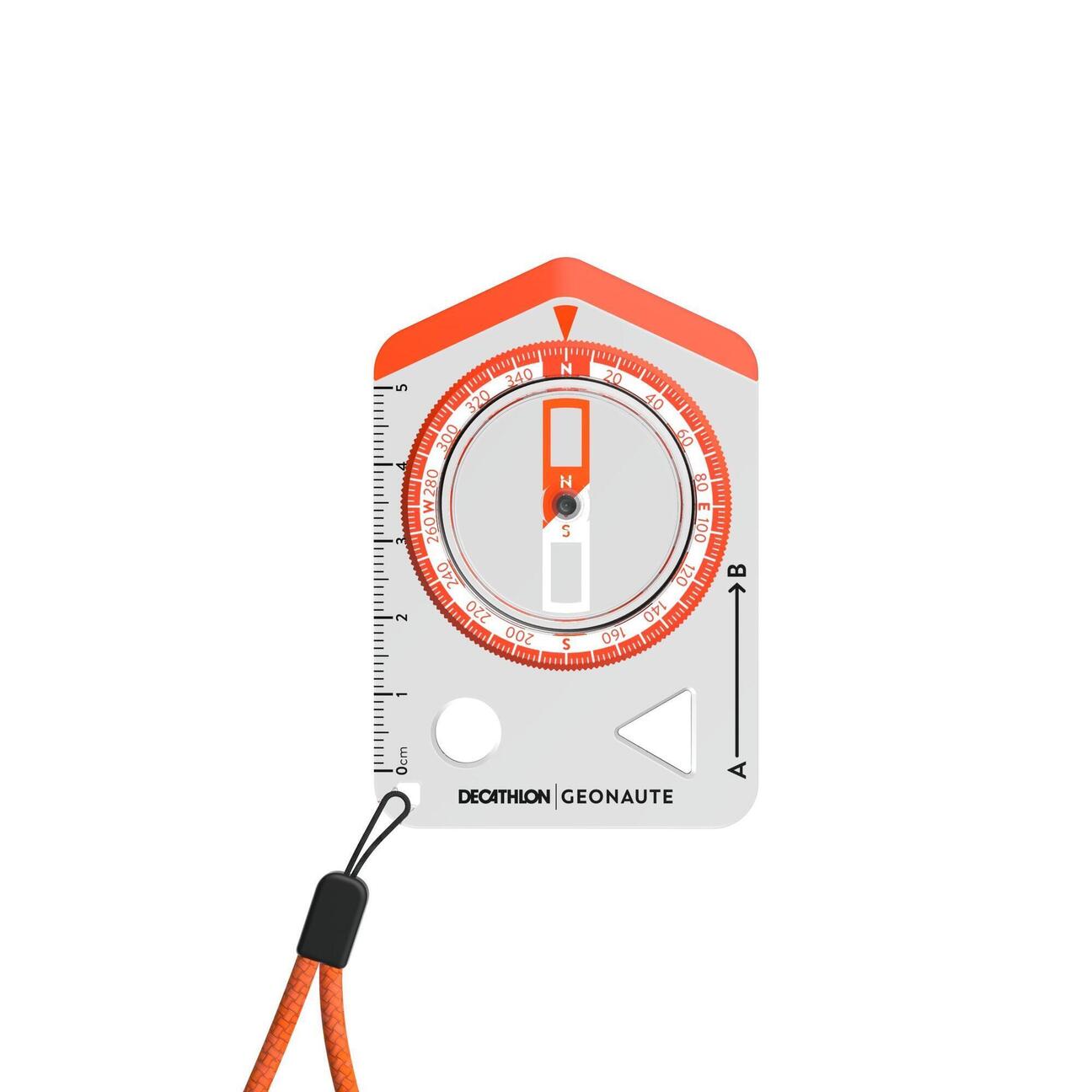 Boussole d'orientation, boussole multifonction en ABS avec fente pour le pouce à porter, boussole portable transparente avec point lumineux, adaptée pour l'aventure et le camping