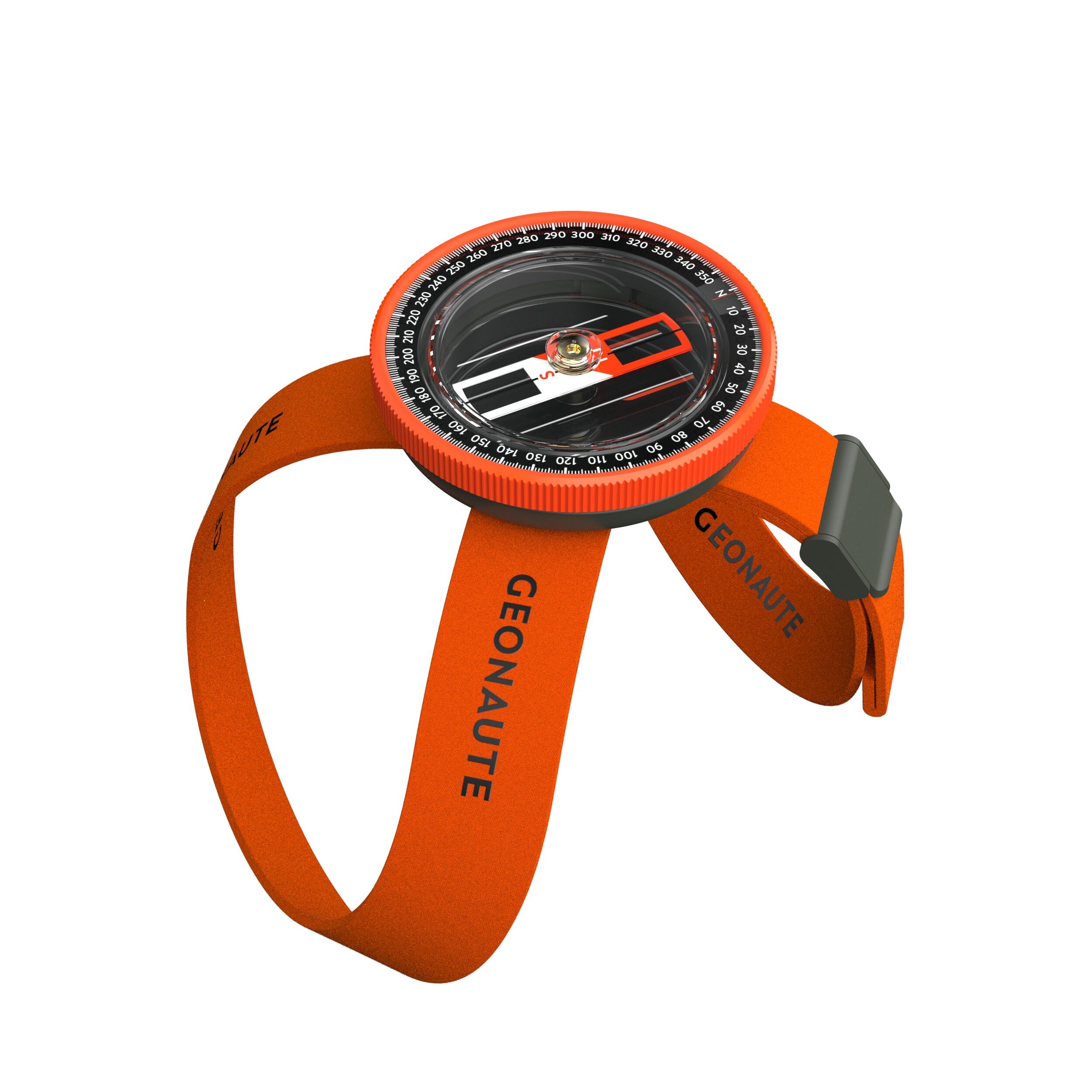 QUICK and STABLE WRIST compass for MULTISPORT adventure racing - orange black 1/6
