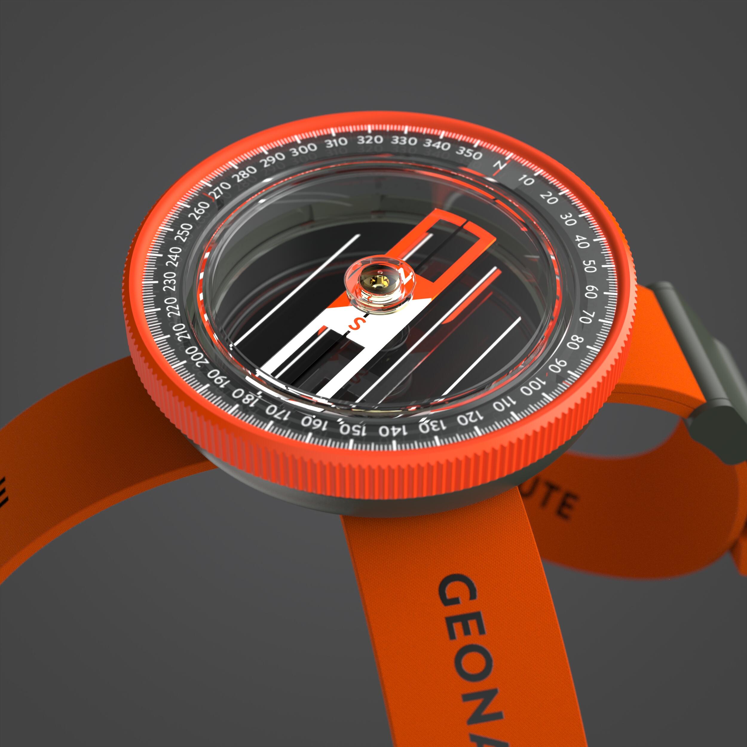 QUICK and STABLE WRIST compass for MULTISPORT adventure racing - orange black 2/6