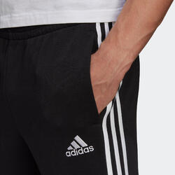 Joggingbroek voor fitness heren hoog aandeel katoen recht model 3 Stripes  zwart | ADIDAS | Decathlon.nl