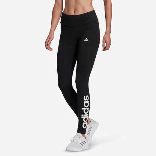 Adidas Leggings Damen - Linear Logo schwarz