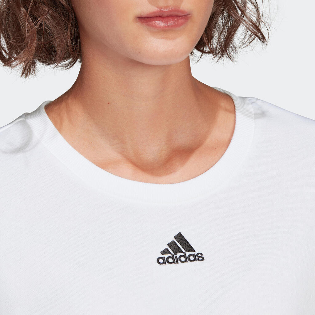 Women's Straight-Cut Sweatshirt 3 Stripes - White