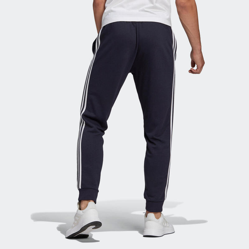 Pantalon jogging fitness homme synthétique coupe droite - bleu marine