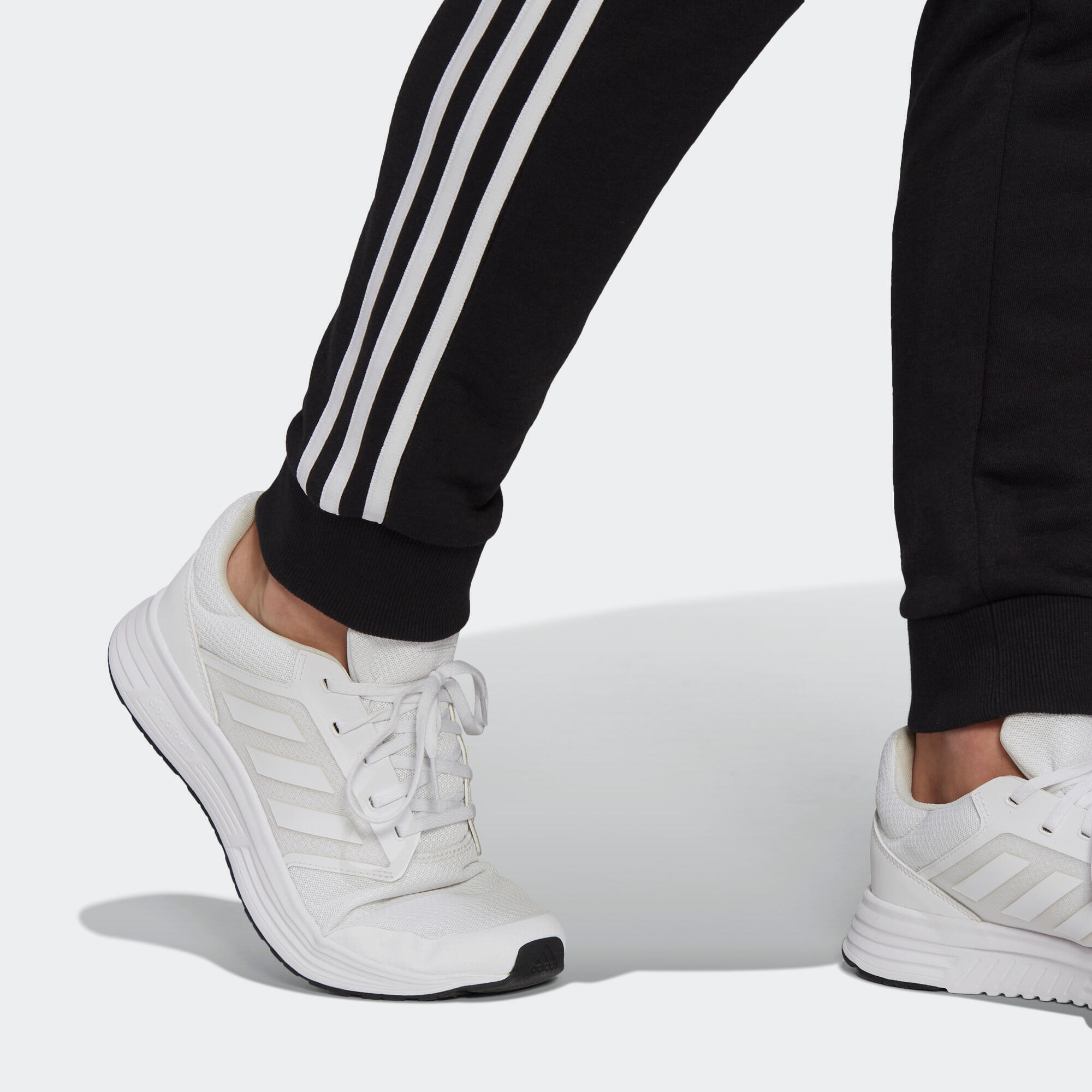 Pantaloni uomo fitness Adidas 3 stripes regular misto cotone neri ADIDAS |  DECATHLON