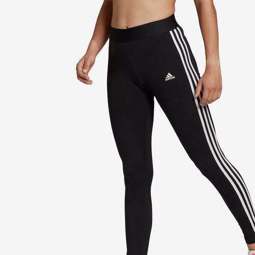 Mallas leggings fitness 3 franjas Mujer adidas gris claro jaspeado