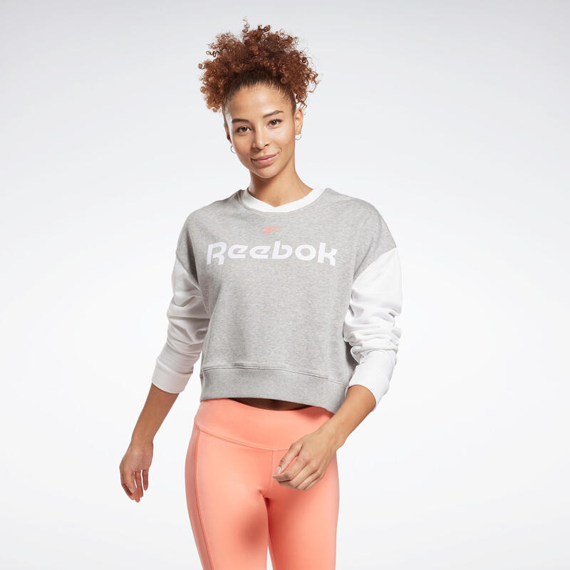 Sweat Reebok Fitness Linear Gris Chiné