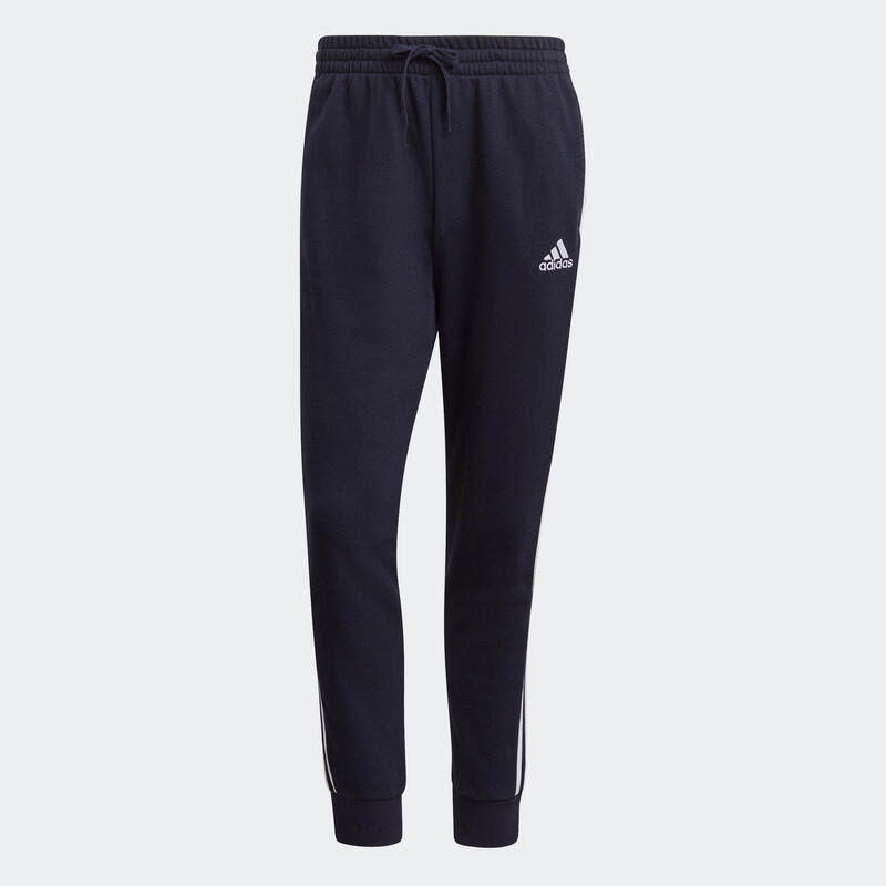 Pantalon jogging fitness homme synthétique coupe droite - bleu marine