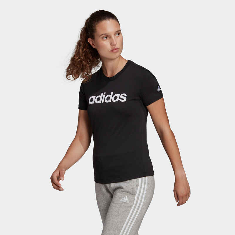 dier krassen blouse Adidas T-Shirt Damen - Linear schwarz ADIDAS - DECATHLON