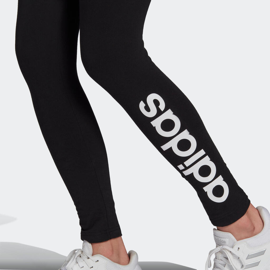 Adidas Leggings Damen - Linear Logo schwarz