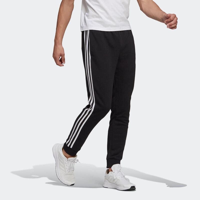 pirámide mecanismo Jugar juegos de computadora Pantalón chándal Adidas hombre jogger 3 rayas negro blanco | Decathlon