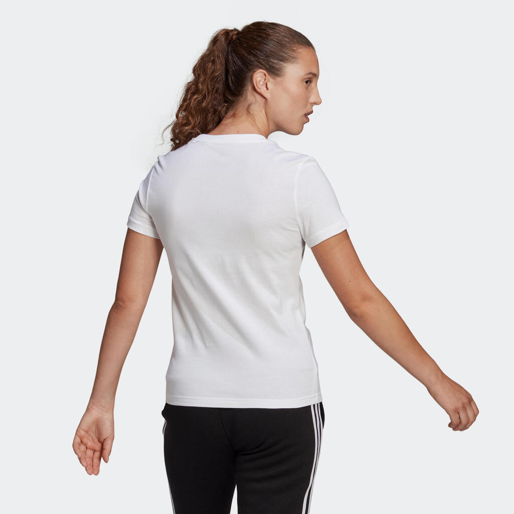 Sieviešu zemas intensitātes fitnesa T krekls, balts