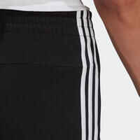 Shorts Fitness 3 Streifen Slim Baumwolle ohne Tasche Damen schwarz 