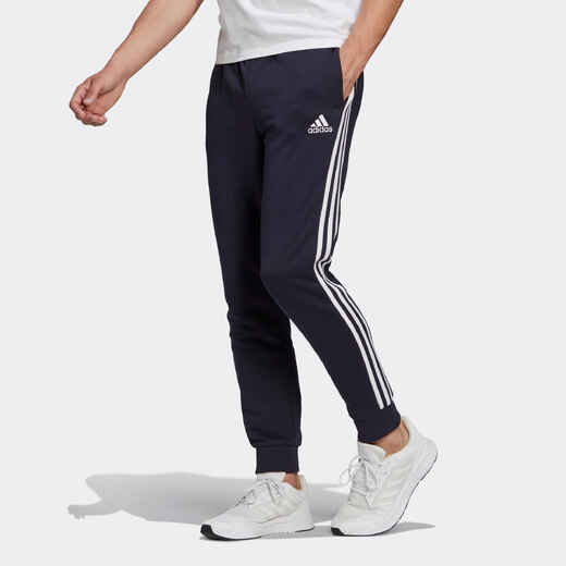 
      Men's Fitness Synthetic Straight-Cut Jogging Bottoms - Navy Blue
  