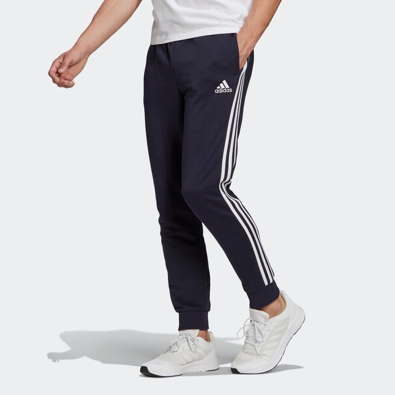 Jogginghose Fitness Synthetik gerader Schnitt Herren - dunkelblau