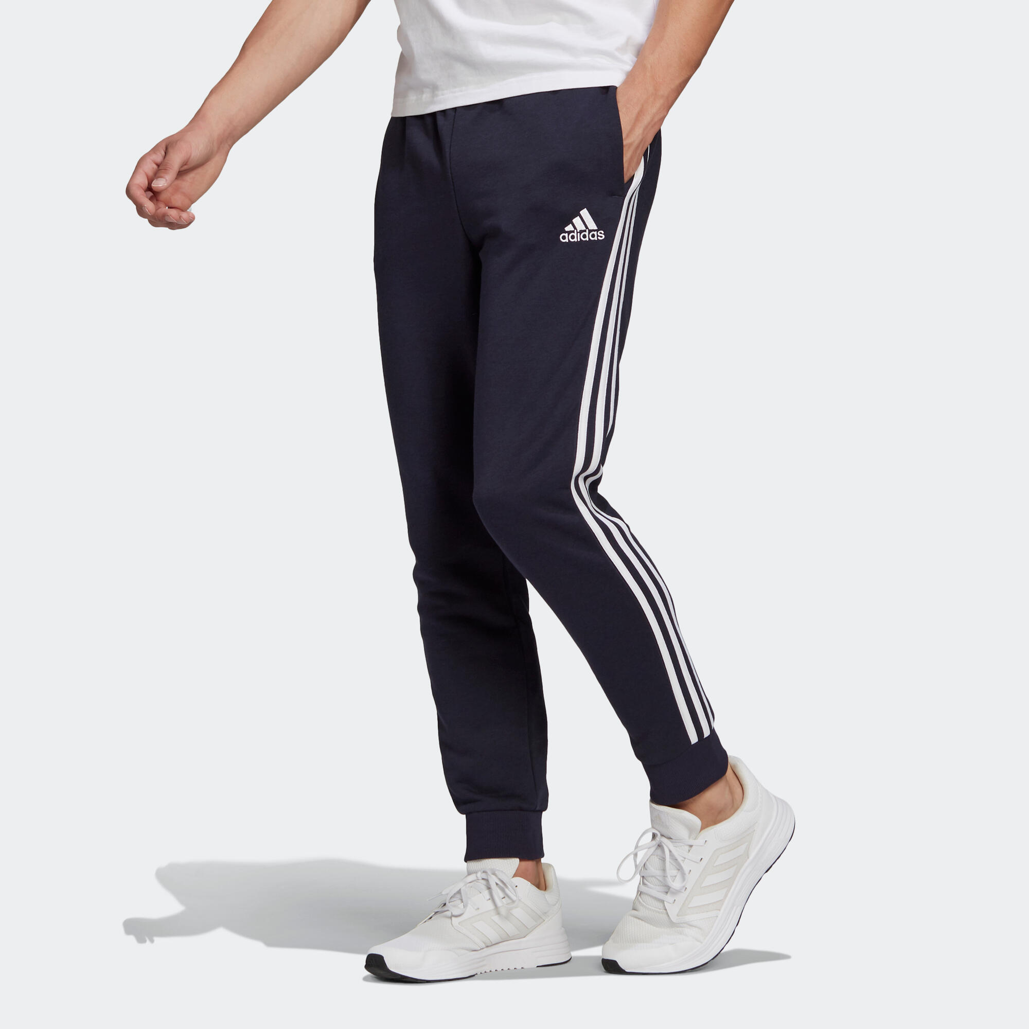 Pantalón jogger fitness hombre sintético corte recto - azul marino ADIDAS |  Decathlon