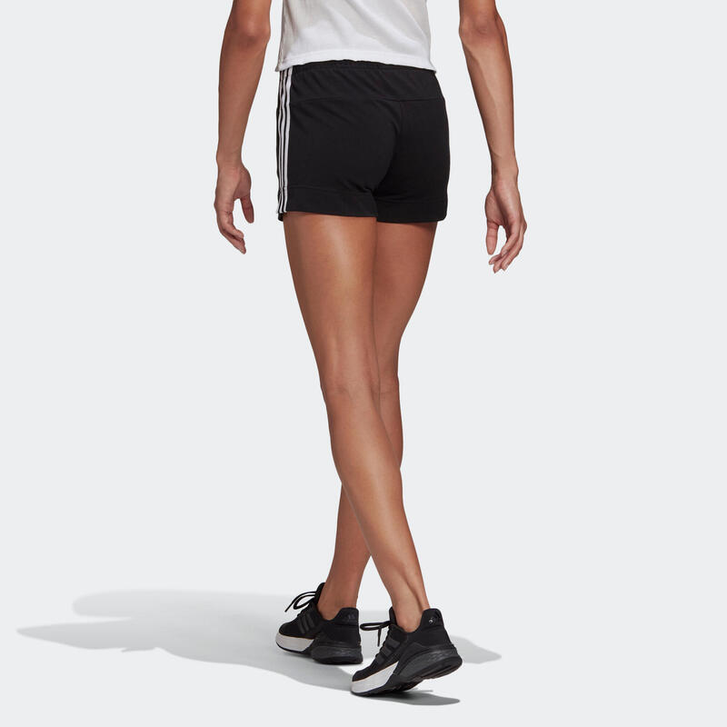 Short pantalón corto fitness Mujer adidas 3 rayas negro