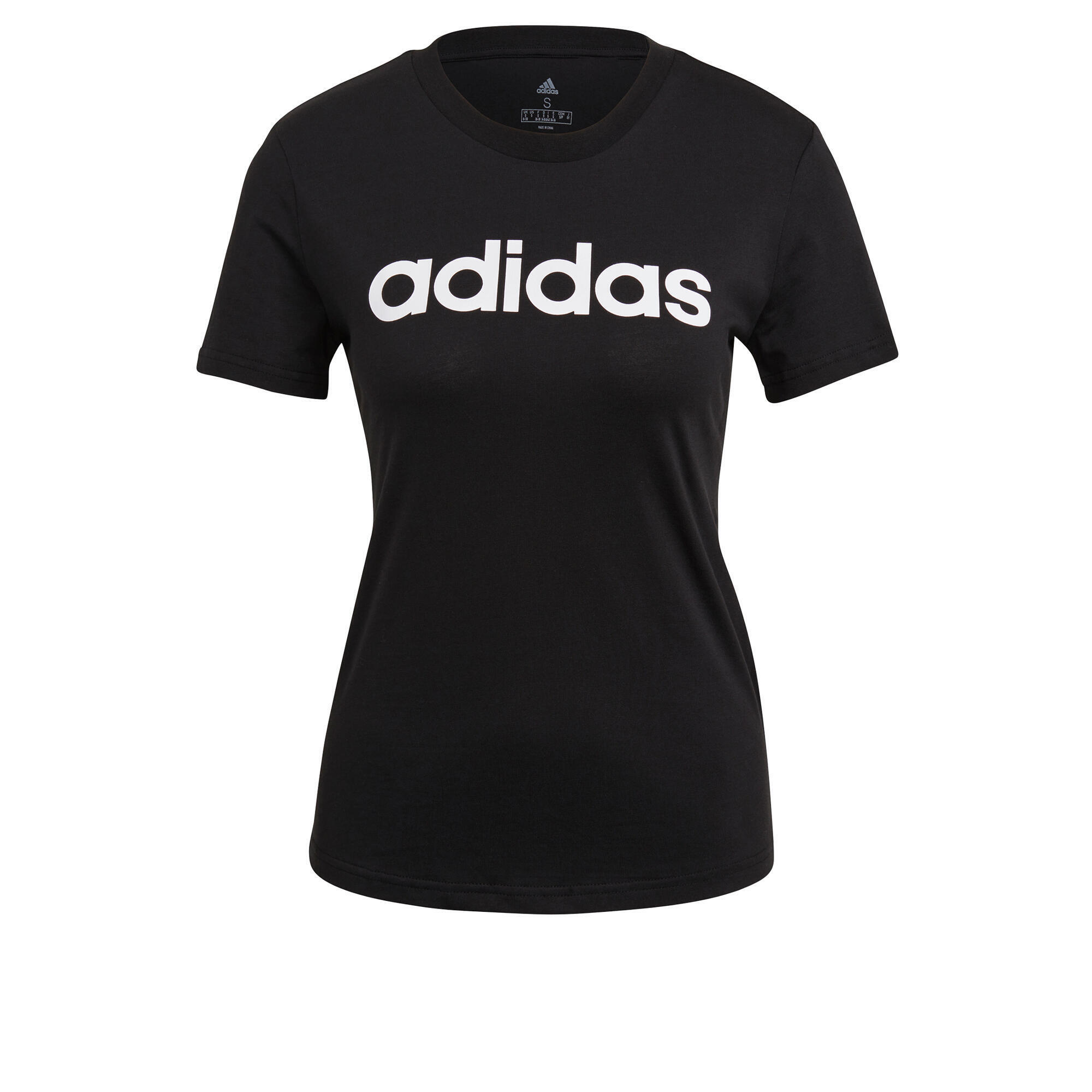 Camiseta Mujer Manga Corta 100 Algod n adidas Fitness Linear Negro