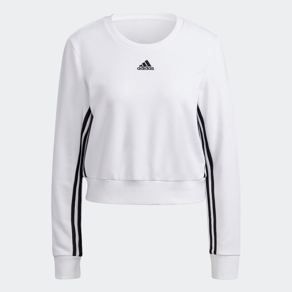 Women's Straight-Cut Sweatshirt 3 Stripes - White