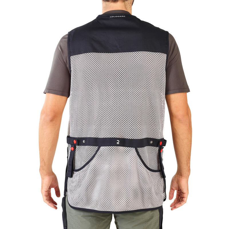 Gilet tiro a volo 100 nero-grigio