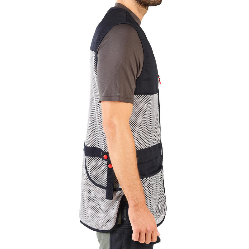 Gilet tiro a volo 100 nero-grigio