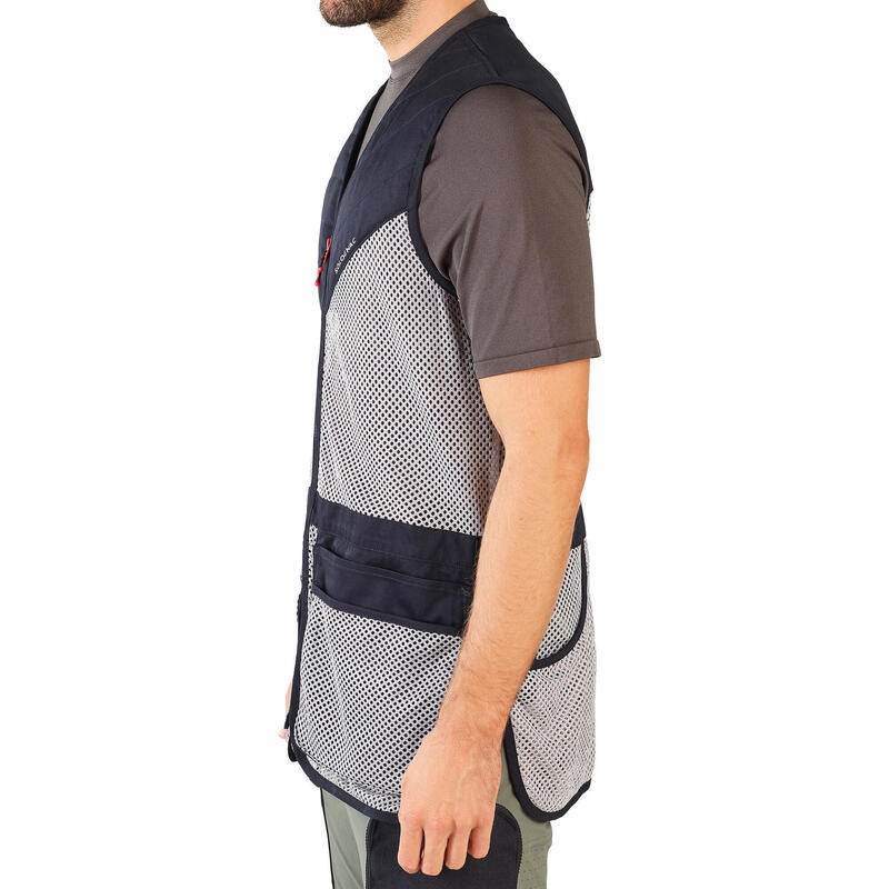 Gilet tiro a volo 100 nero-grigio