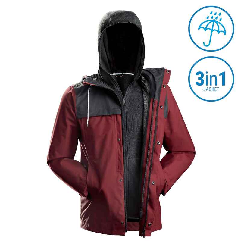 3-in-1 Winterjacke Travel 100 wasserdicht Komfort bis 0 °C Herren rot 3-in-1 Winterjacke Travel 100 wasserdicht Komfort bis 0 °C Herren rot