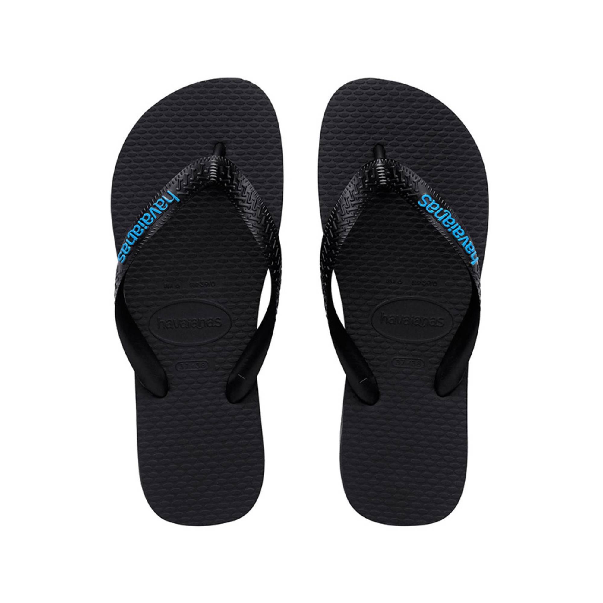 Chinelos de Surf Havaianas Logo Filete Homem - Preto e Azul 4/4