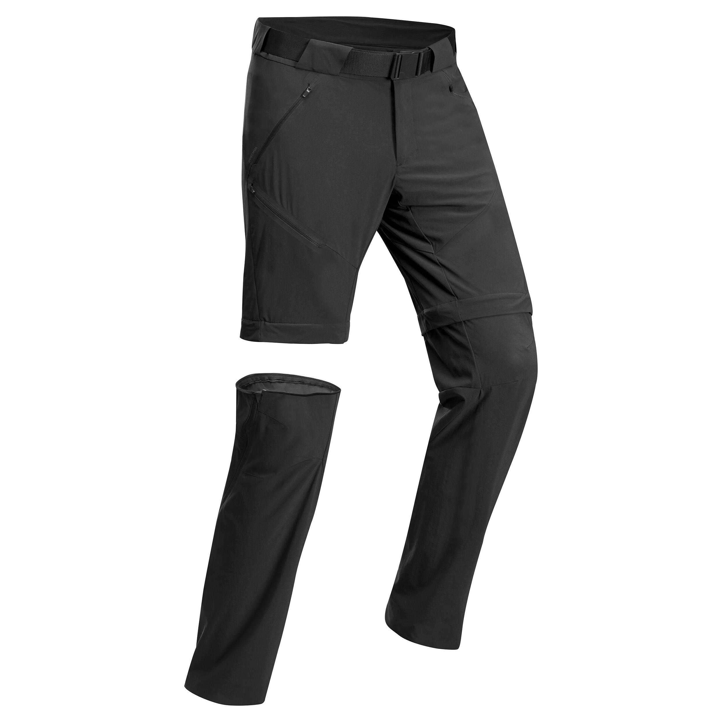 Pantalon Modulabil DrumeÈ›ie la munte MH550 Negru BÄƒrbaÈ›i