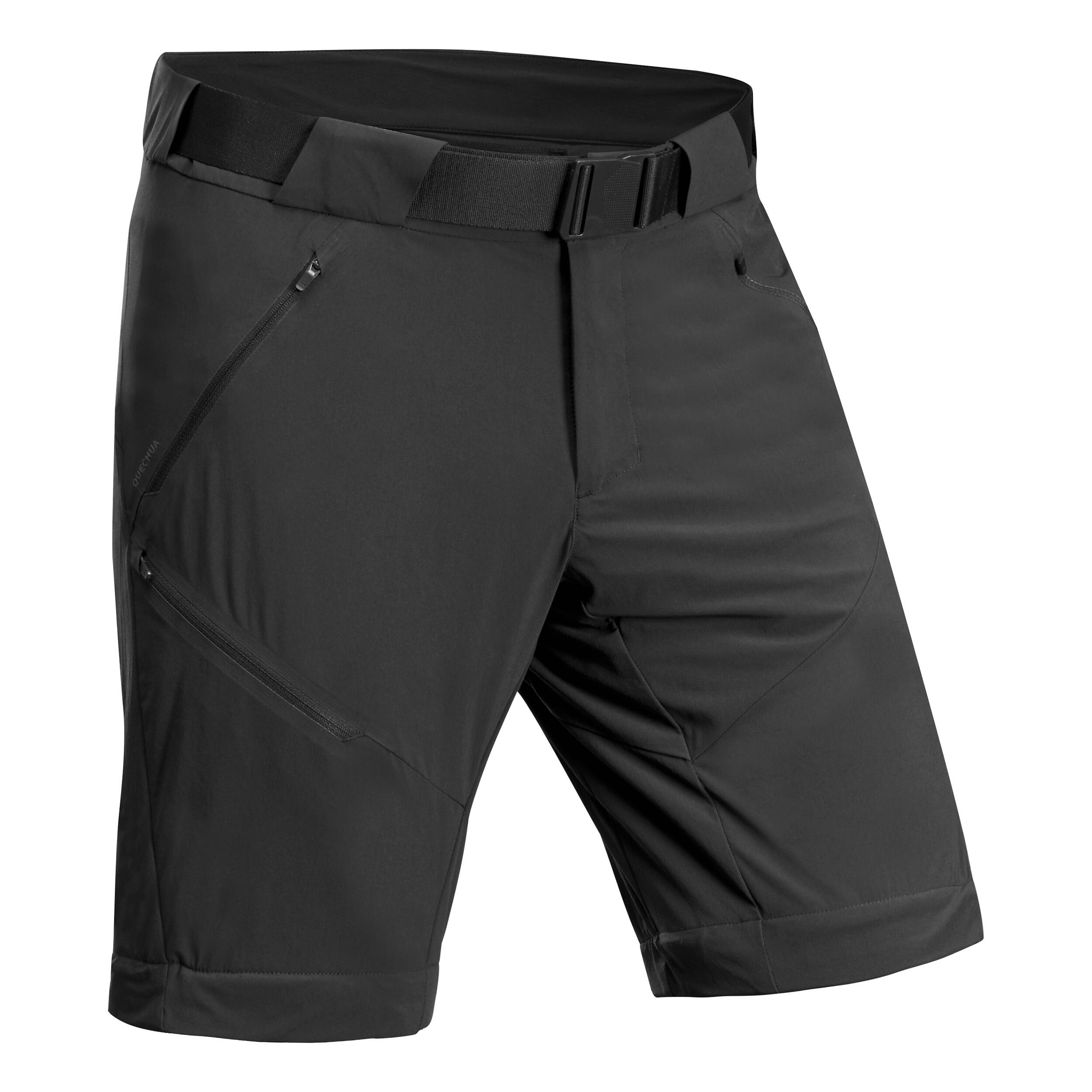 Men’s Hiking Convertible Pants - MH 550 Black - Black - Quechua - Decathlon