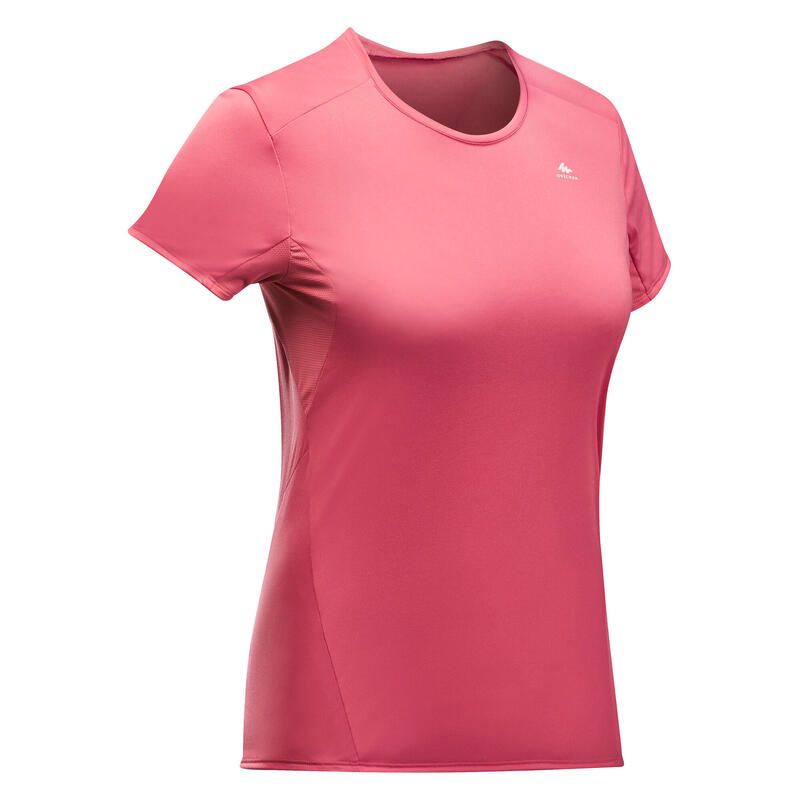 Camiseta de montaña y trekking manga corta Mujer Quechua MH100