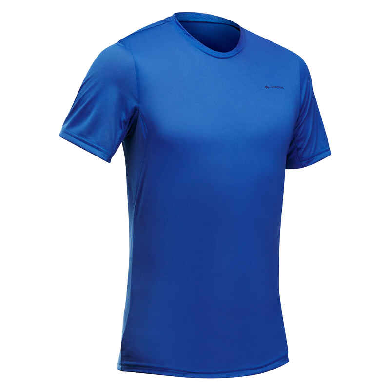 Wandershirt MH100 Kurzarm Recyclingmaterial Herren blau Wandershirt MH100 Kurzarm Recyclingmaterial Herren blau