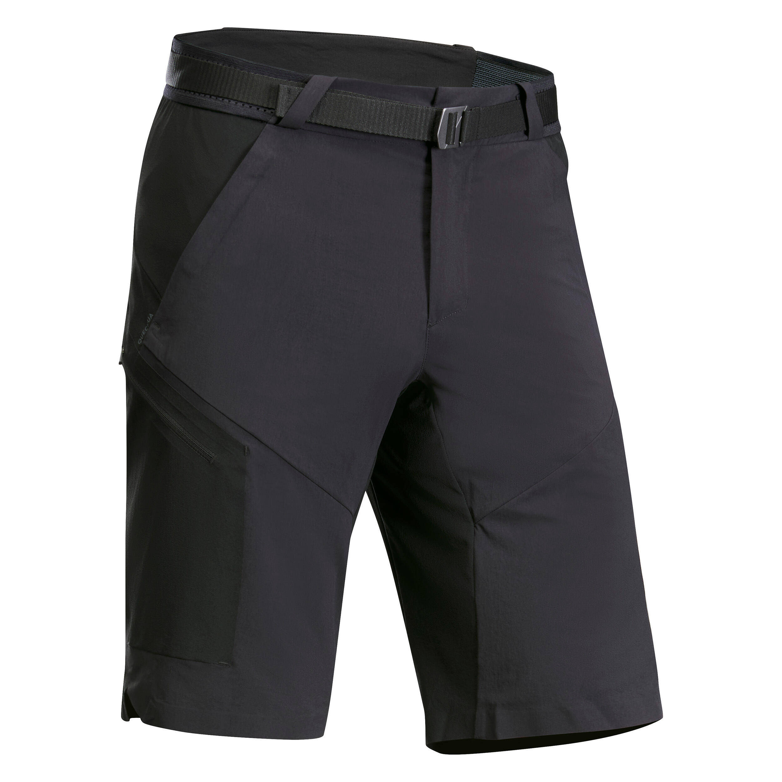 Men Dry Fit Shorts with Belt Black - MH100 -  2