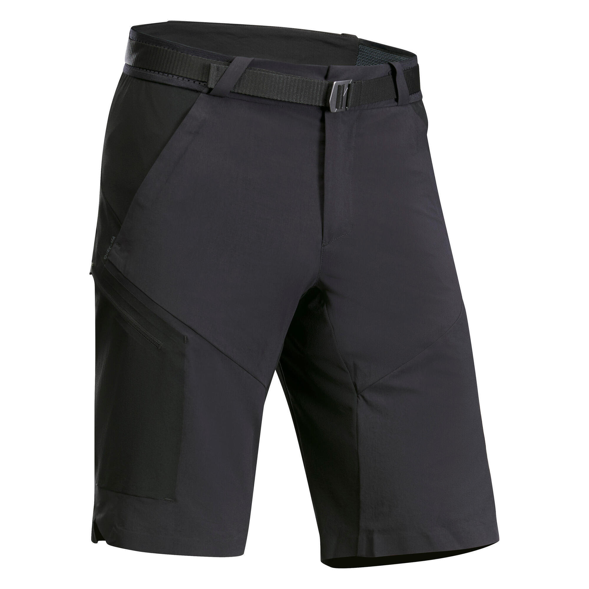 Short long de randonnee homme MH500 noir QUECHUA Decathlon