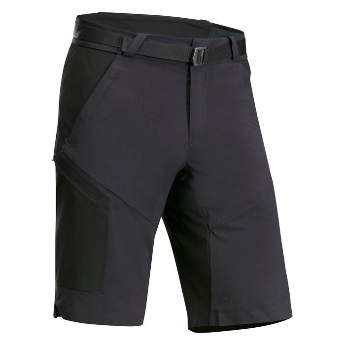 Men Mountain Hiking Shorts Quechua MH500 Black