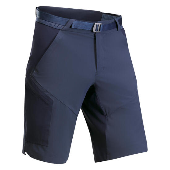 Pantalón corto de montaña y trekking transpirable Hombre Quechua MH500 negro