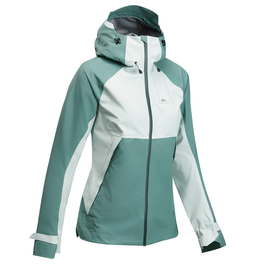 Women's waterpoof jacket - MH500 - Khaki/Green