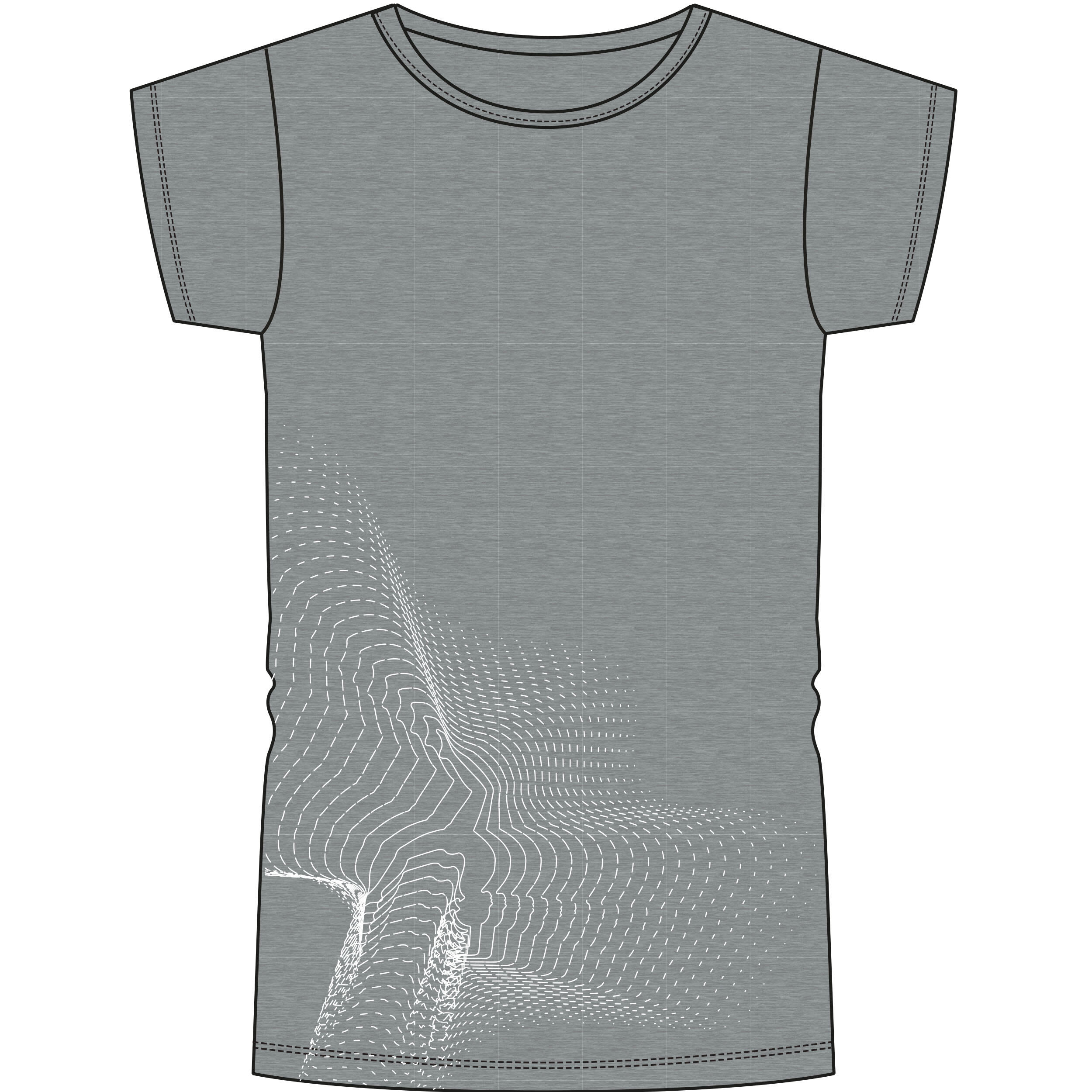 Camiseta gimnasia deportiva manga corta reciclada Niños Domyos 100 gris oscuro 8/8