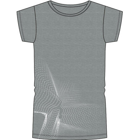T-shirt basique enfant imprimé graphique gris foncé