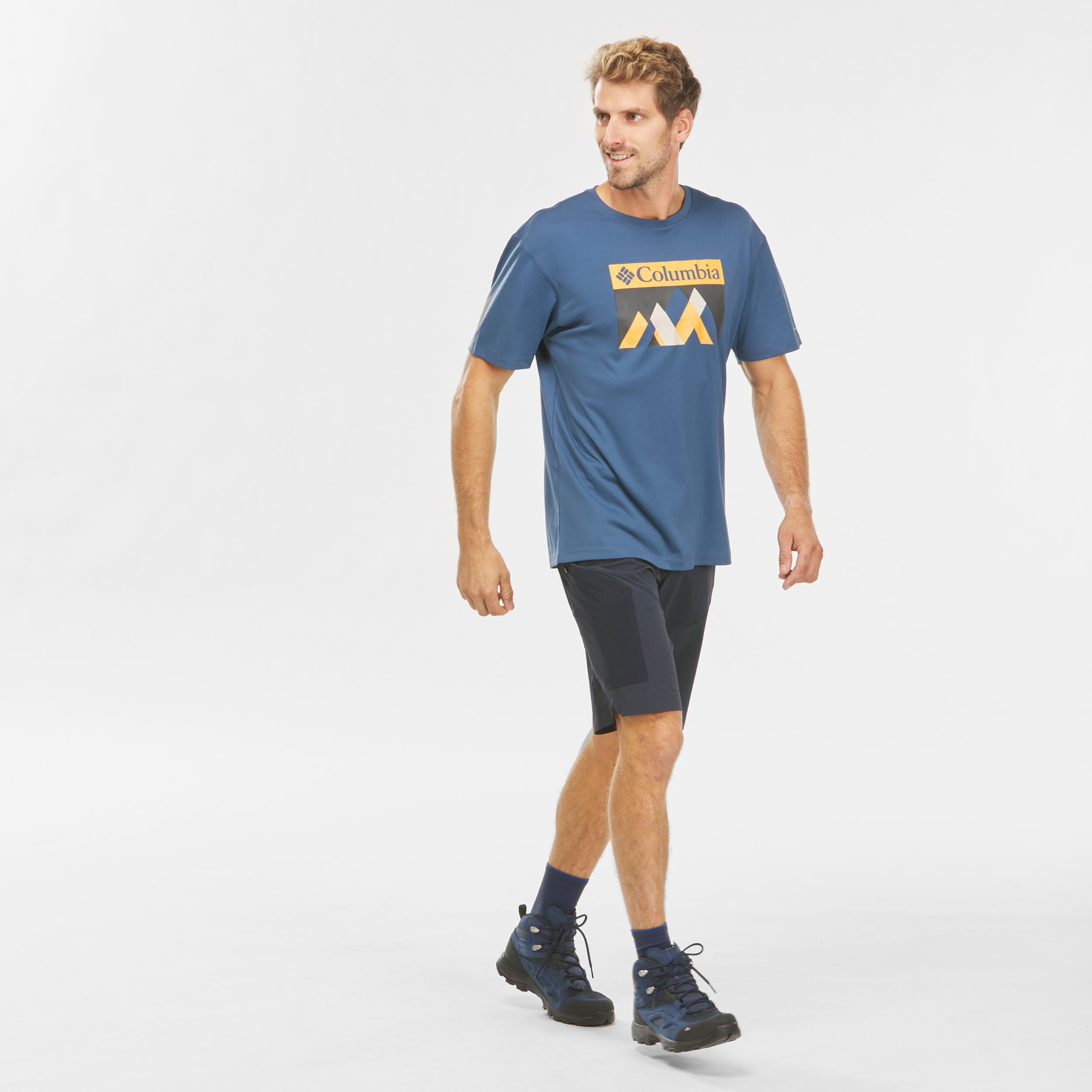 T-shirt de Caminhada na Montanha - Bellport Homem Azul 3/5