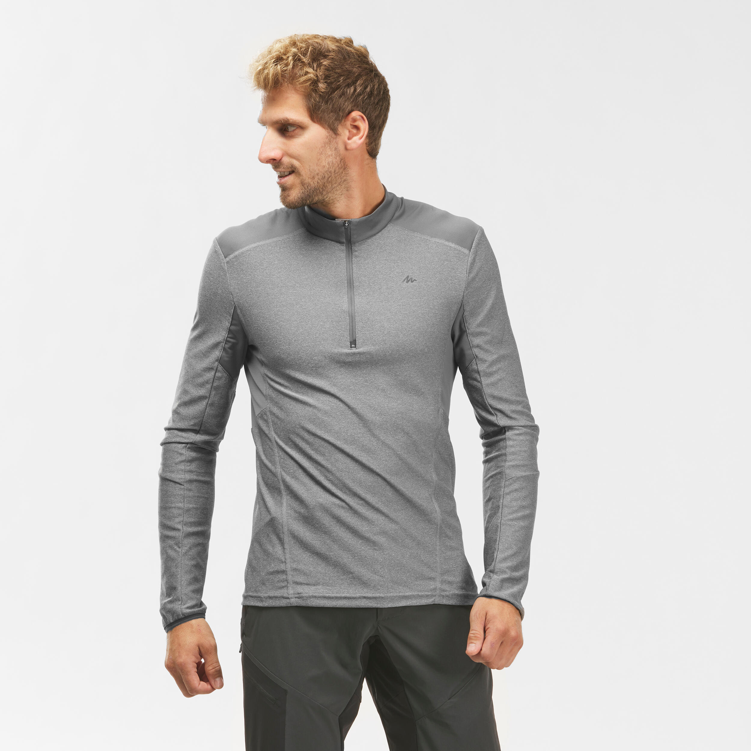 T-shirt montagna uomo MH550 grigia QUECHUA | DECATHLON