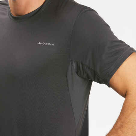 חולצת טי לטיולים עם שרוולים קצרים מבד סינטטי ממוחזר לגברים MH100